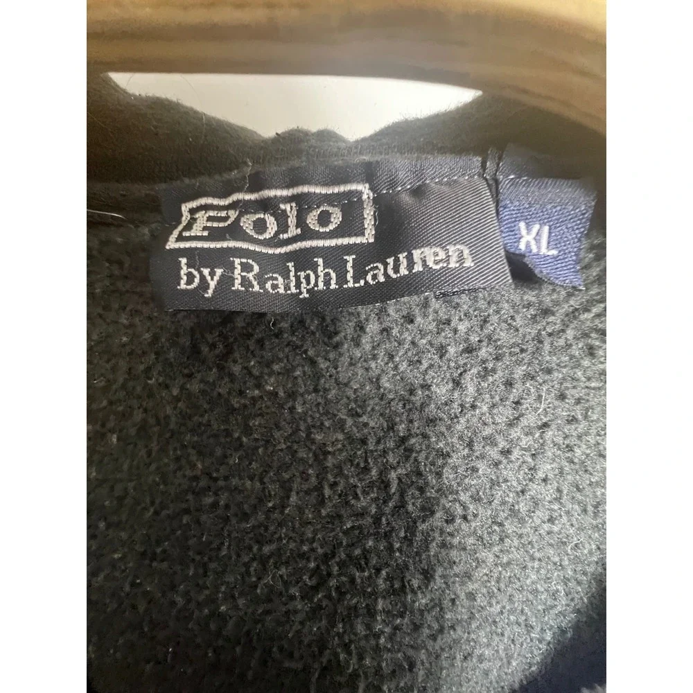 Polo Ralph Lauren Mens XL Hoodie Colorblock Spellout Full Zip Grey Blue RedBlack
